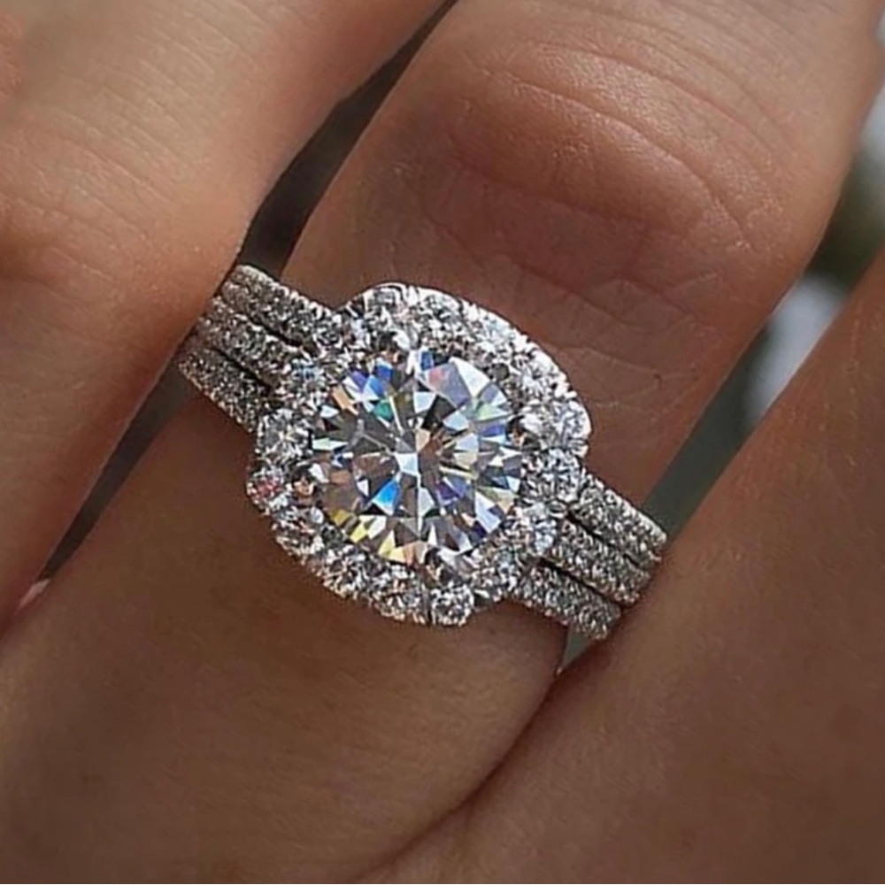 💍GORGEOUS TRIPLE BAND 925 STERLING SILVER RING